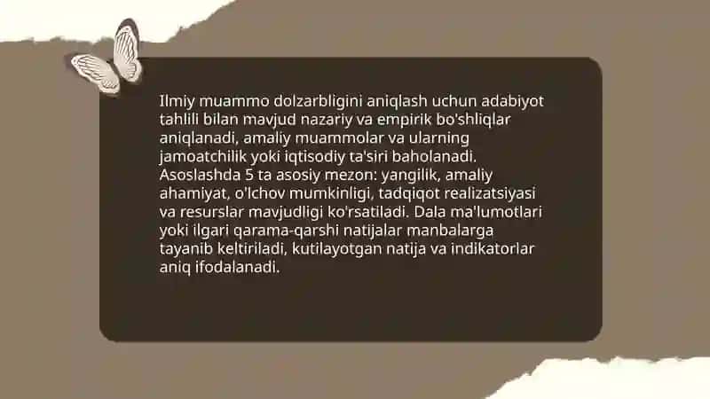 Ilmiy muammo tanlash,uni ilmiy yoritish 4