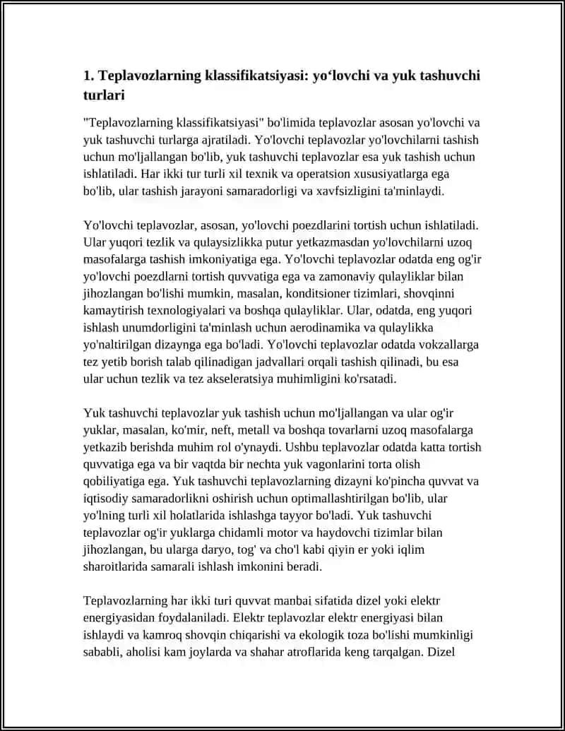 YOʻLOVCHI VA YUK TASHUVCHI TEPLAVOZLAR 4