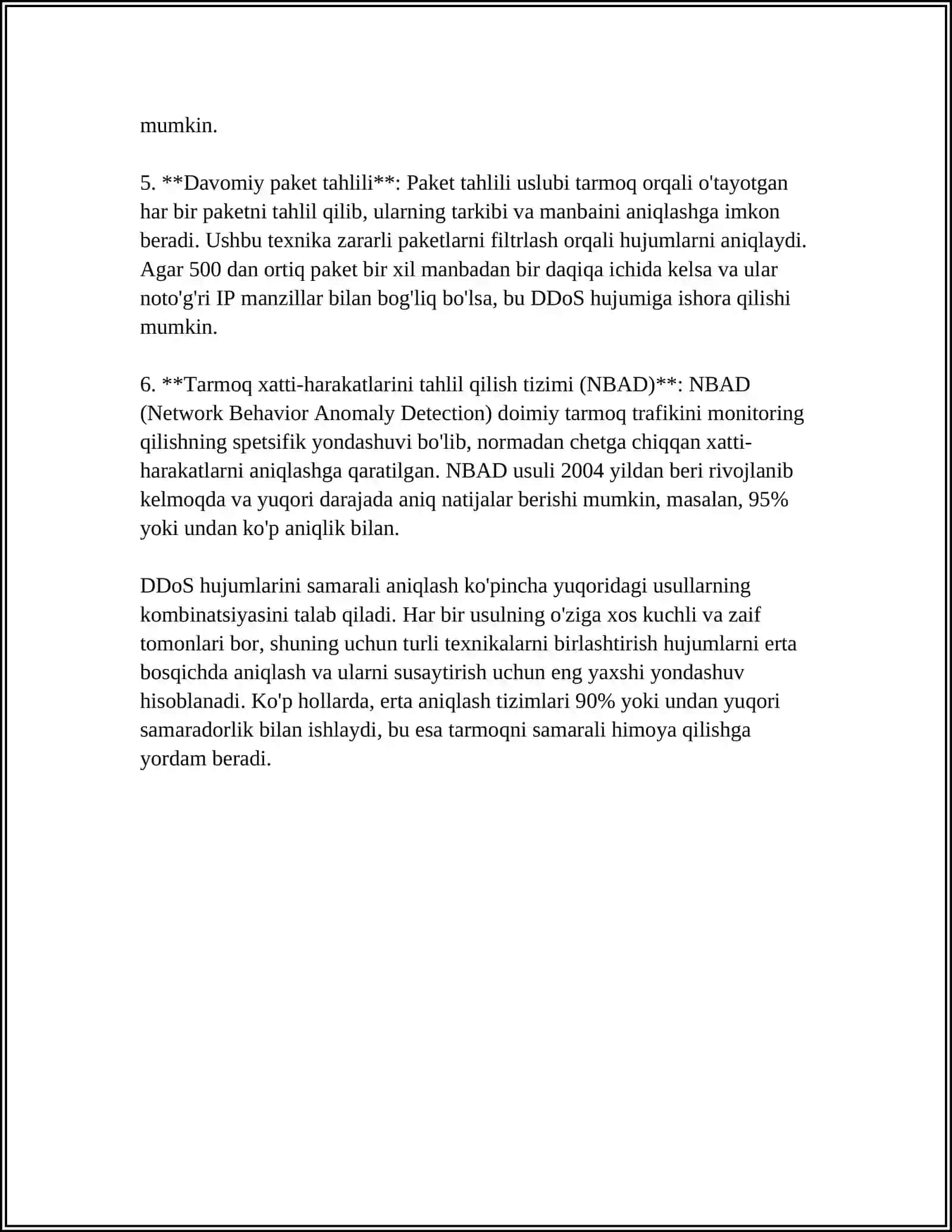 DDOS HUJUMLARGA QARSHI HIMOYA USULLARI 4