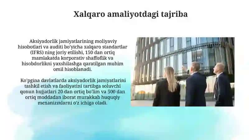 Aktsiyadorlik jamiyatlarining huquqiy asoslari 4