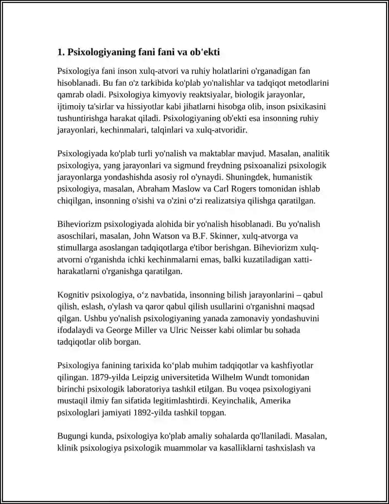 PSIXOLOGIYANING FAN PREDMETI,VAZIFALARI,OB'EKTI VA AHAMIYATI 4