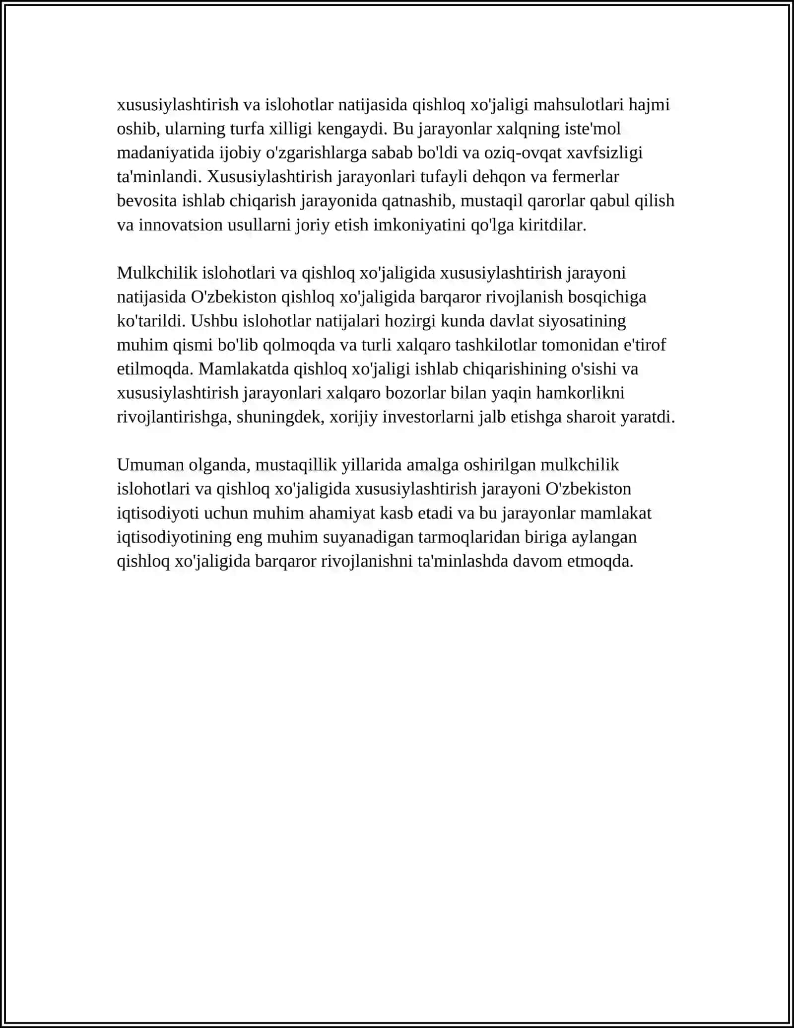 MUSTAQILIK YILLARIDE QISHLOQ XOJALIGI VA SANOAT SOHASIDAGI OZGARIWLAR 4