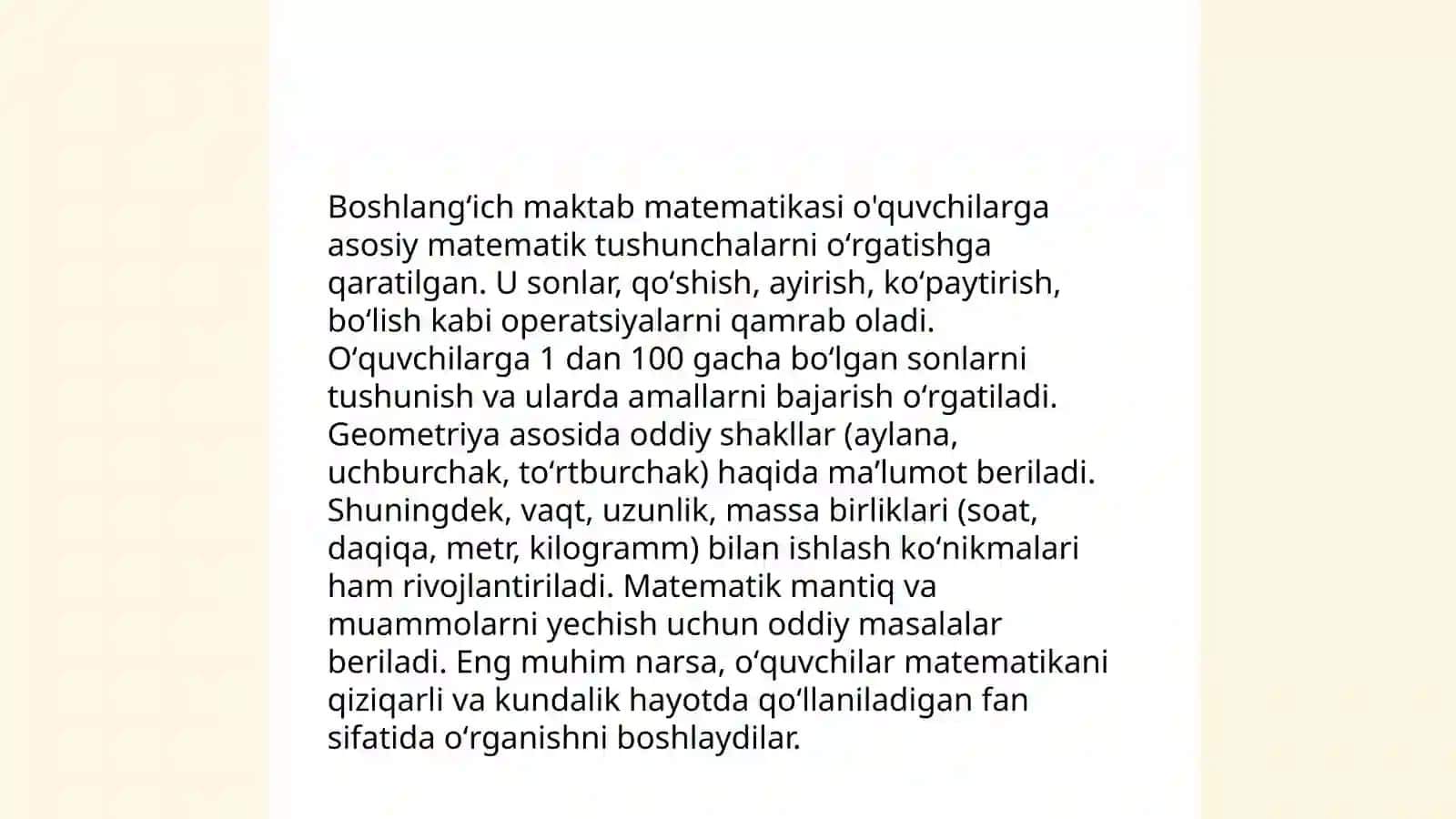 Arifmetik misollarni yechish 4