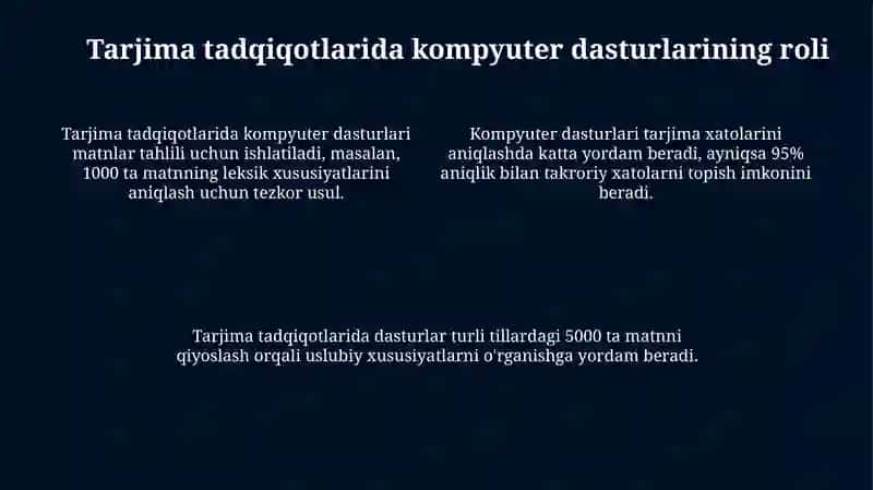 Tarjimashunoslikda kompyuter dasturlari va tarjimashunoslikdagi mahalliy va xalqaro standardlar 4