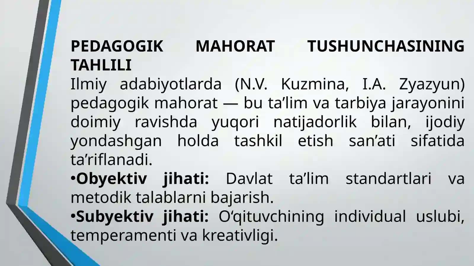 PEDAGOGIK MAHORAT VA UNING TARKIBIY QISMLARI: KOMPETENTSIYA VIYTAHLIL 4