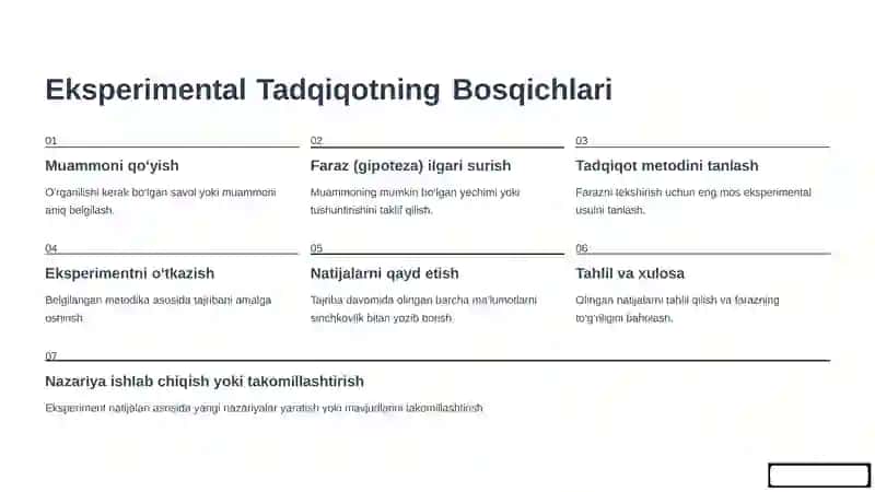 EKSPERIMENTALTADQIQOT USULLARI 4