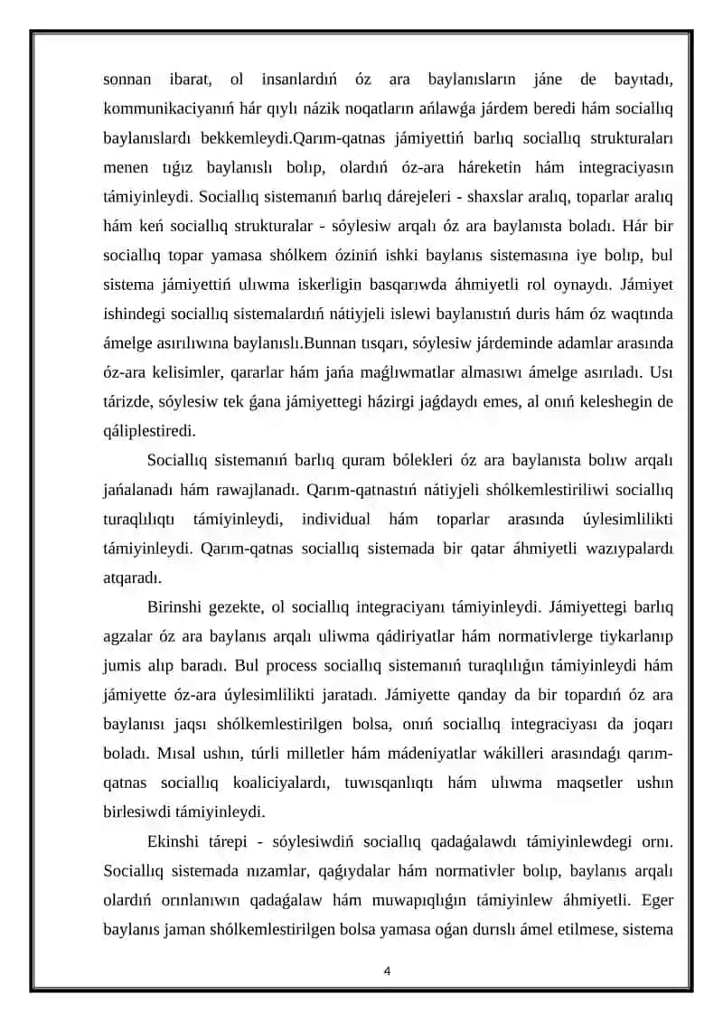 Qarım-qatnas óz-ara tásir hám adamlardıń bir-birin túsiniwi 4