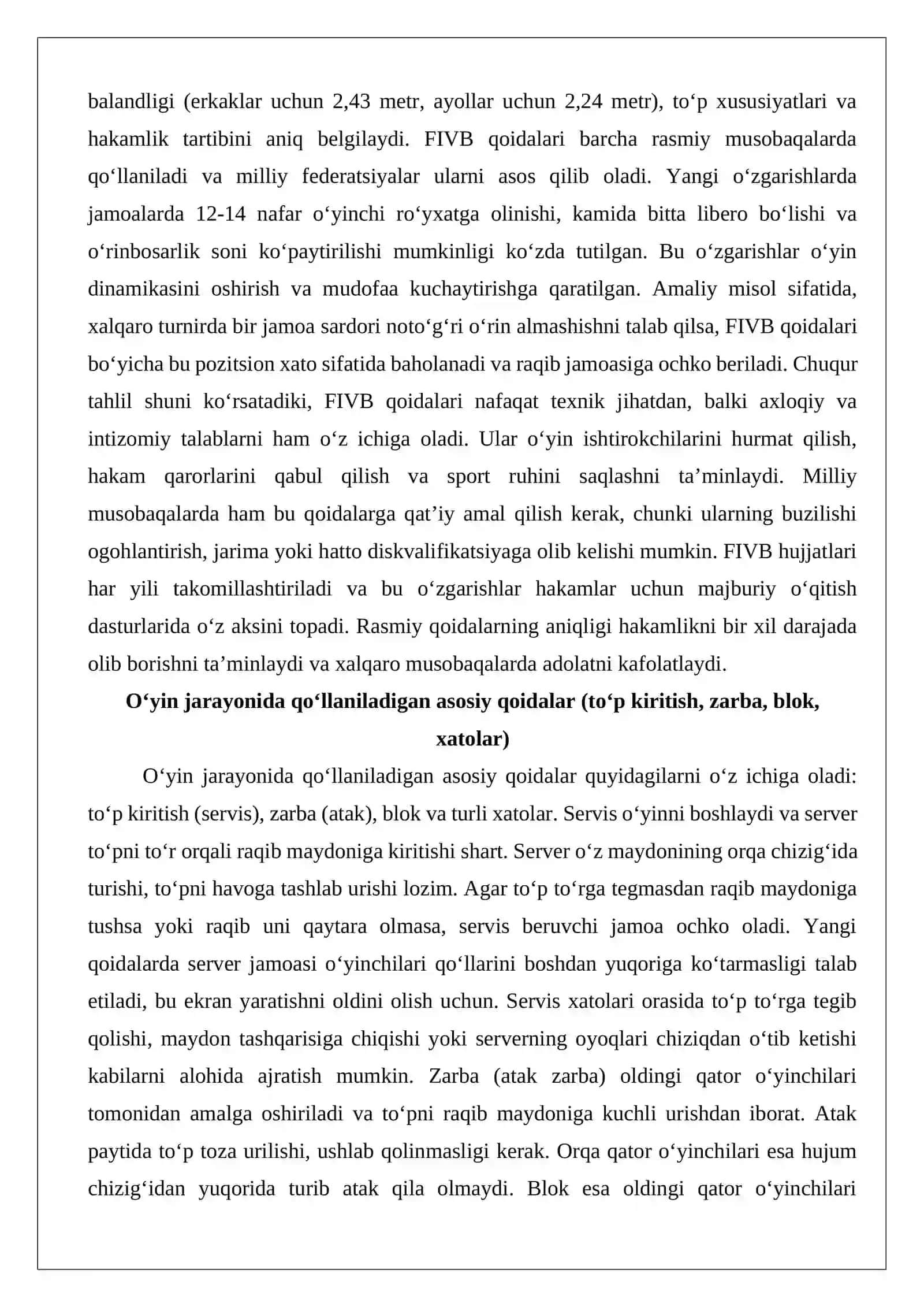 Voleybol bo‘yicha hakamlik qilish qoidalari, hakamlarning vazifalari, musobaqalar 4