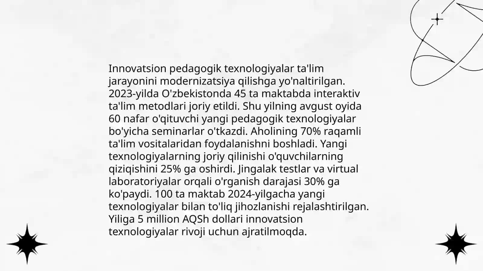 Pedagogik texnologiyalar ta’lim jarayonini harakatlantiruvchi kuch sifatida 4