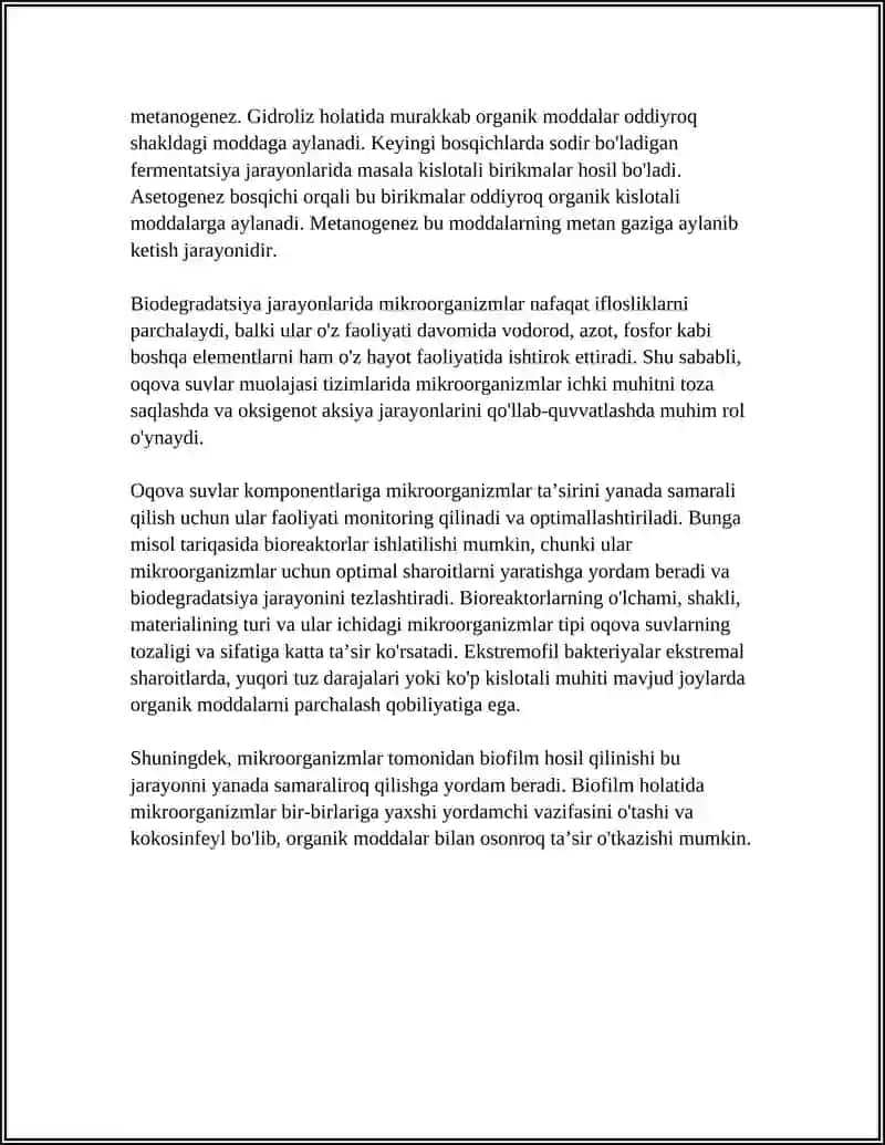 OQOVA SUVLAR KOMPANENTLARIGA MIKROORGANIZMLAR TA’SIRI 4