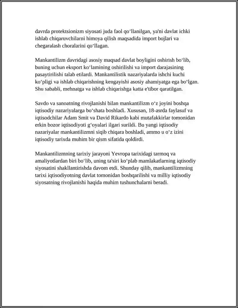 MENKANTILIZM TAʼLIMOTINI BOSQICHLARI 4