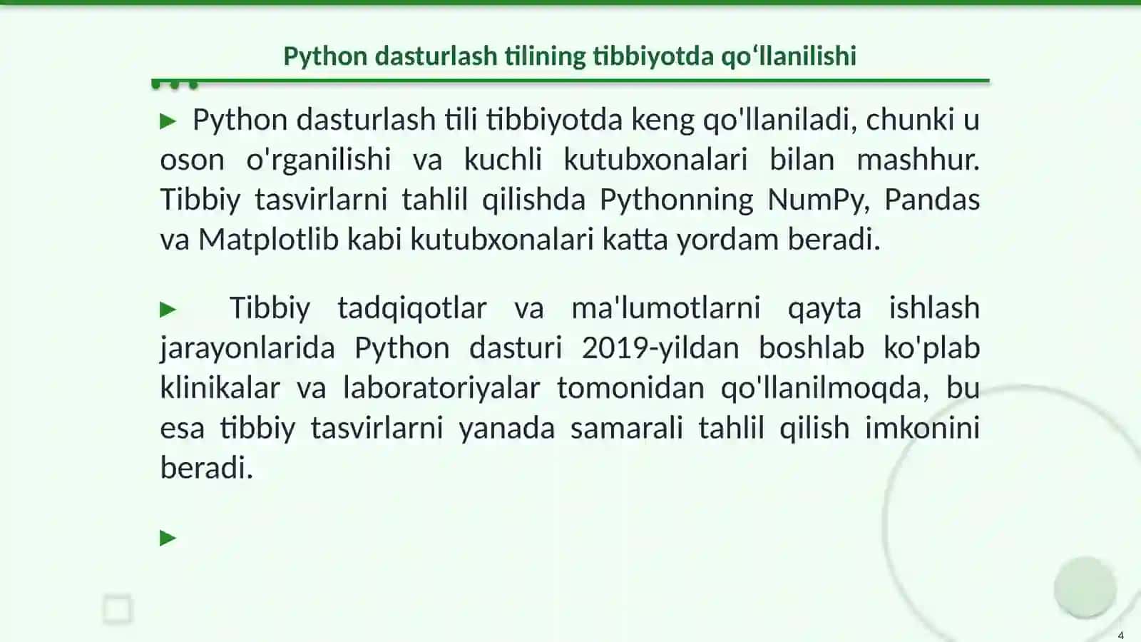 Python va mashinali o‘qitish asosida tibbiy tasvirlarni tahlil qilish 4