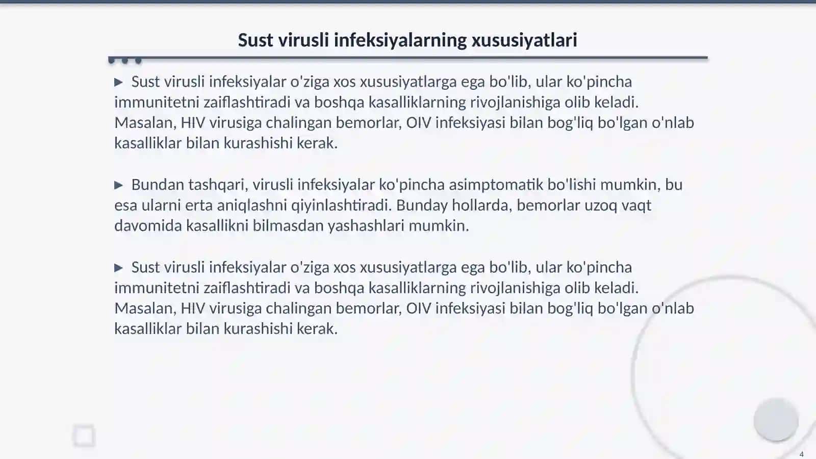 Sust virusli infeksiyalar va prion kasalliklari 4