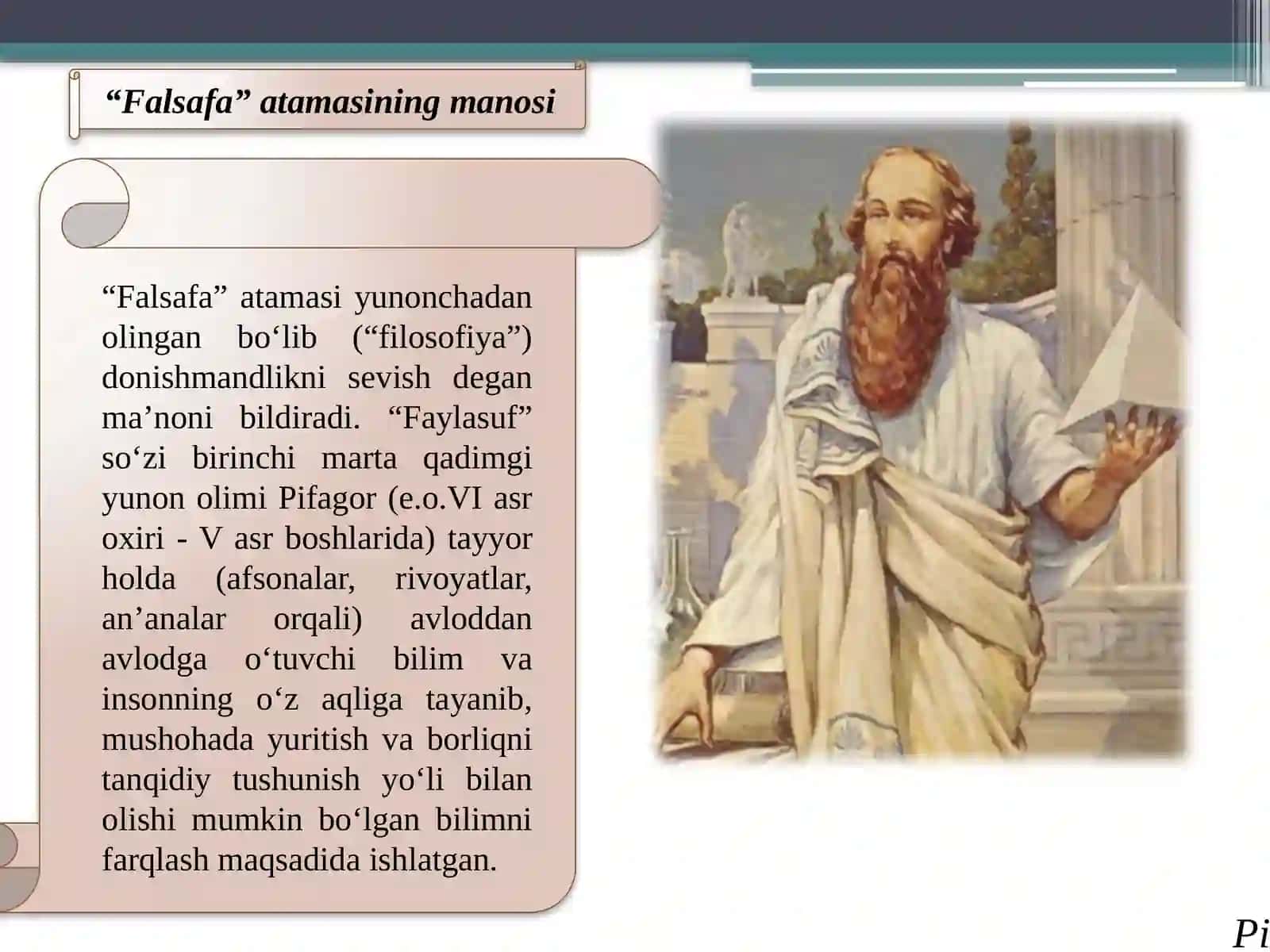Falsafaning predmeti va asosiy mazmuni 4
