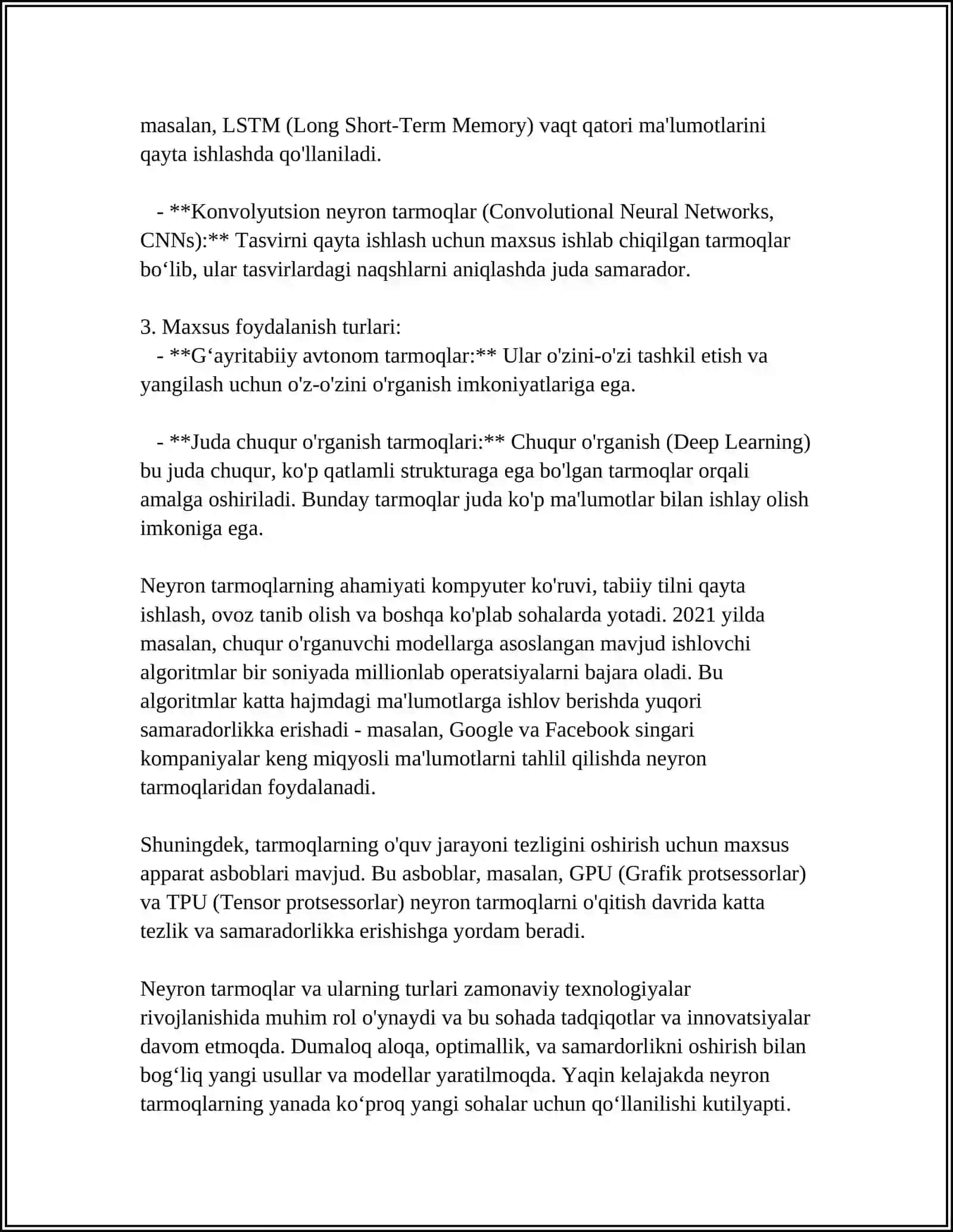 NEYRON TARMOQLAR ASOSIDA O'PKA SARATONI KASALLIGINI ANIQLASH DASTURINI ISHLAB CHIQISH 4