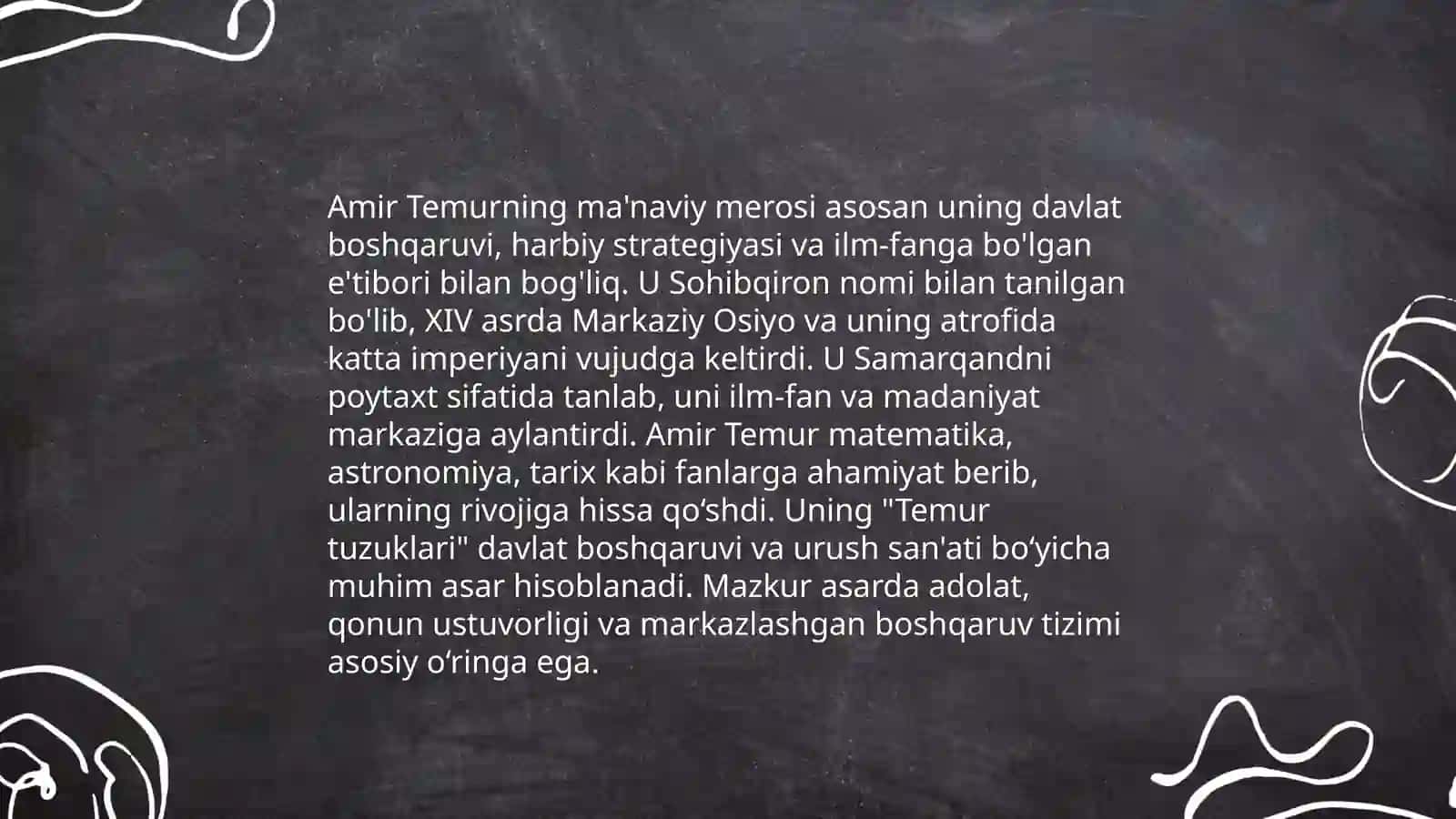 Shaxs tarbiyasida Amir temur oʻgitlardan foydalanish 4