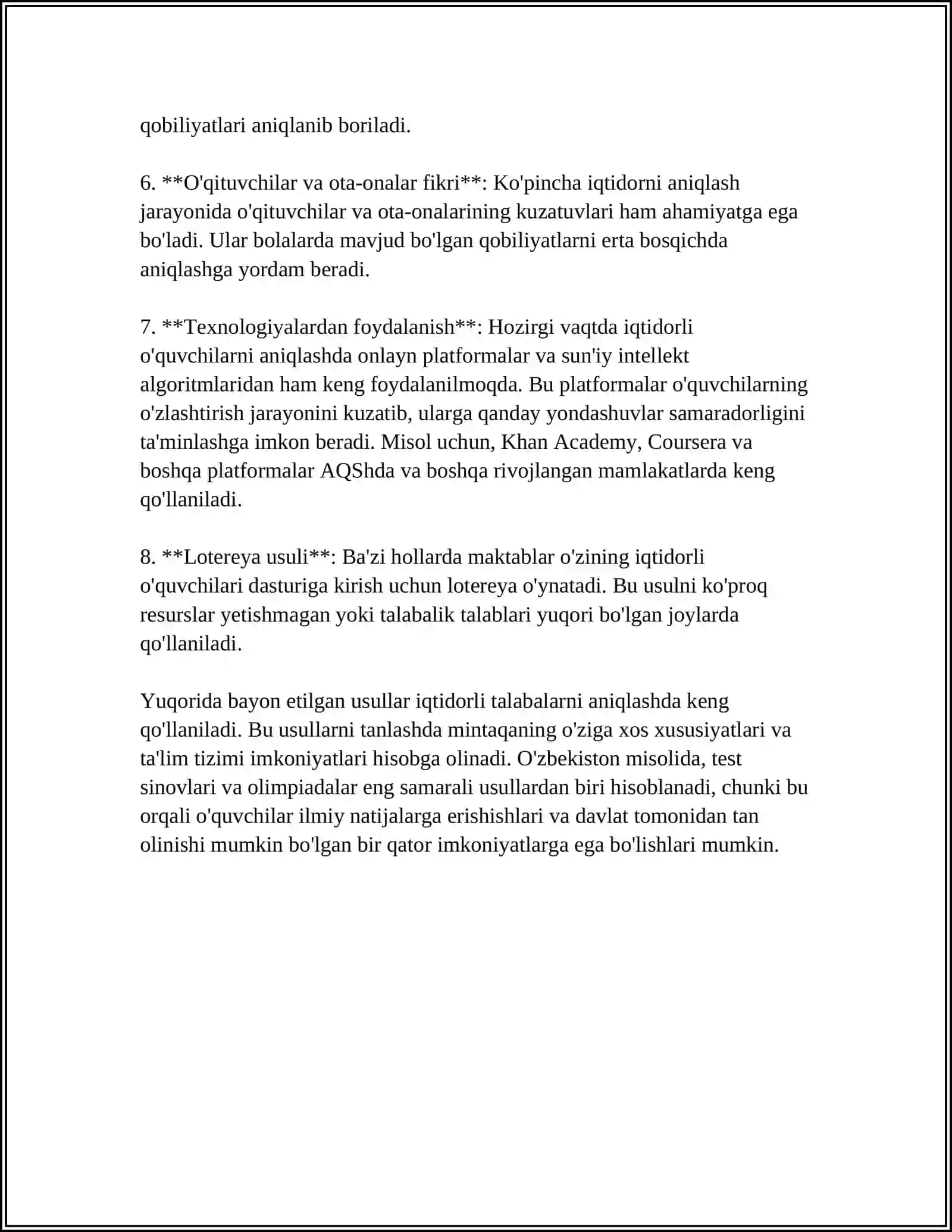 IQTIDORLI TALABALARNI TANLASH VA ULAR BILAN ISHLASHNI TASHKIL QILISH 4