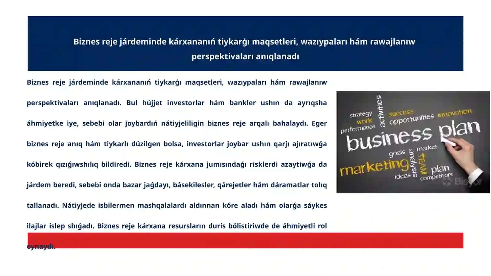Biznesrejenińekonomikalıqmazmunıhámáhmiyeti,biznesrejedúziwbasqıshlarıhámshártsharyatları 4