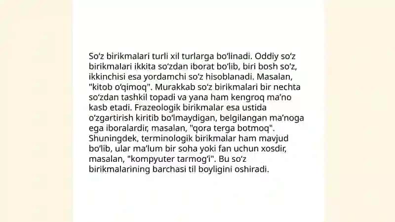 Soʻz birikmasining nutqiy voqealanishi 4