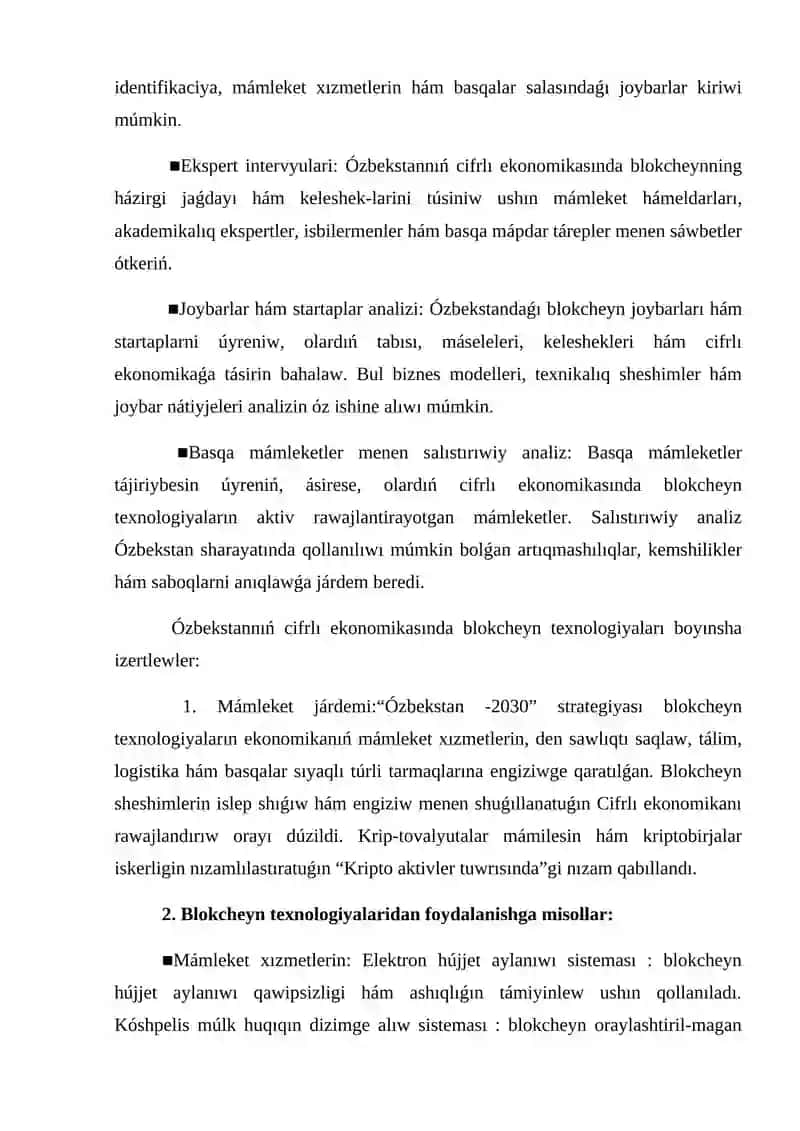 BLOKCHEYN TEXNOLOGIYASSNIŃ EKONOMIKADA TUTQAN ORNI HÁM ÁHMIYETI 4