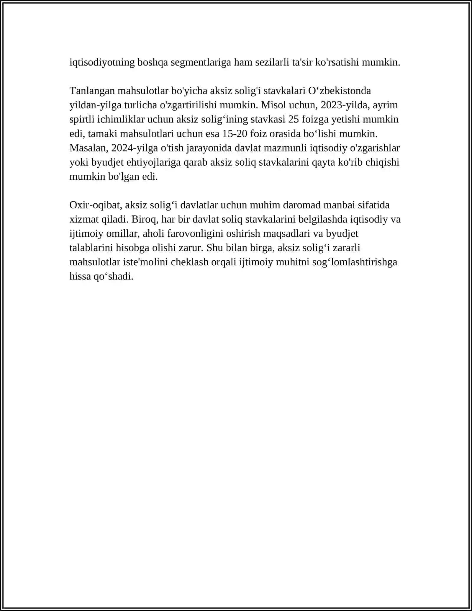 AKSIZ SOLIGʻI MOHIYATI VA AHAMIYATI 4