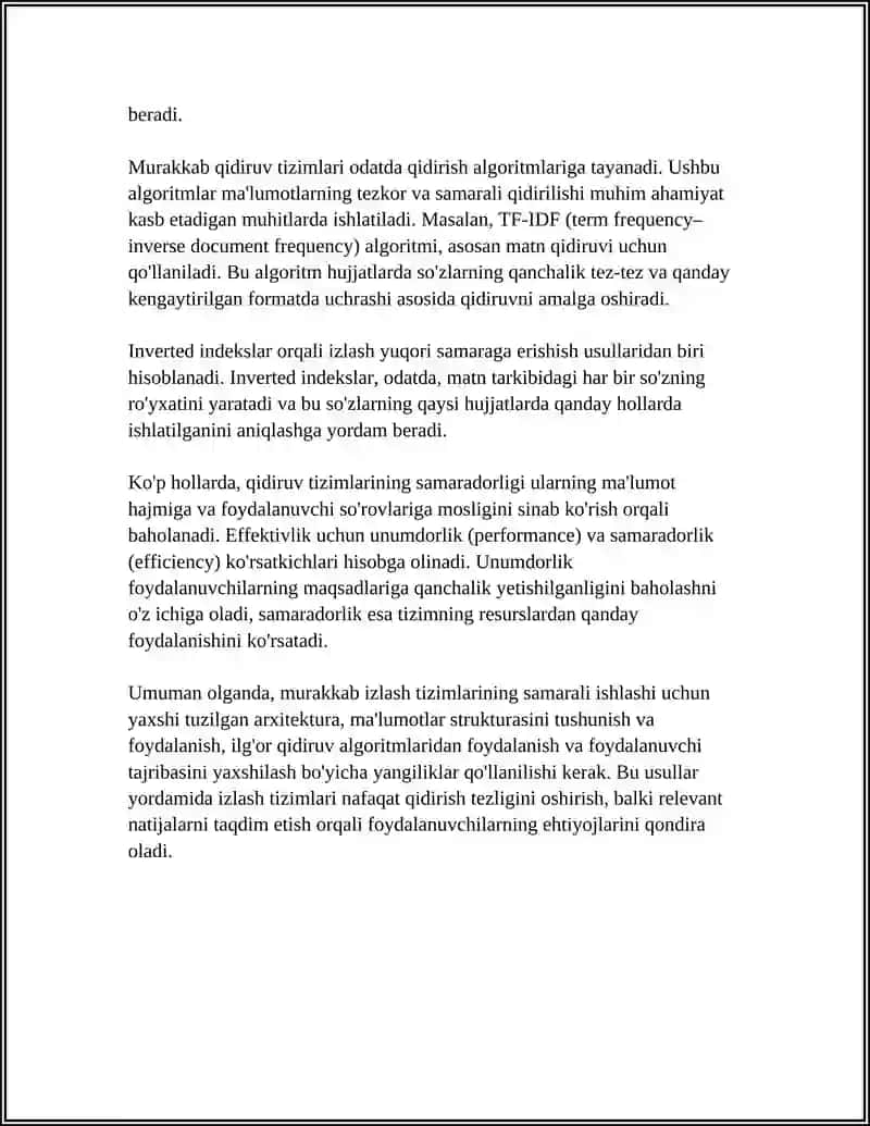 MURAKKAB IZLASH TIZIMLARINI BAXOLAY OLISH 4