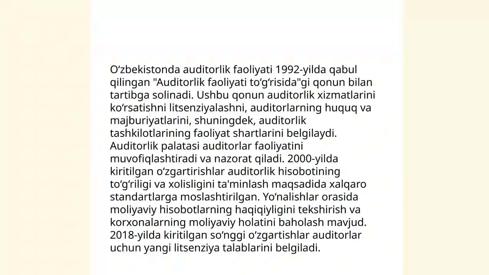 Mustaqillik yillarida O’zbekistonda auditning rivojlanishi bosqichlari 4