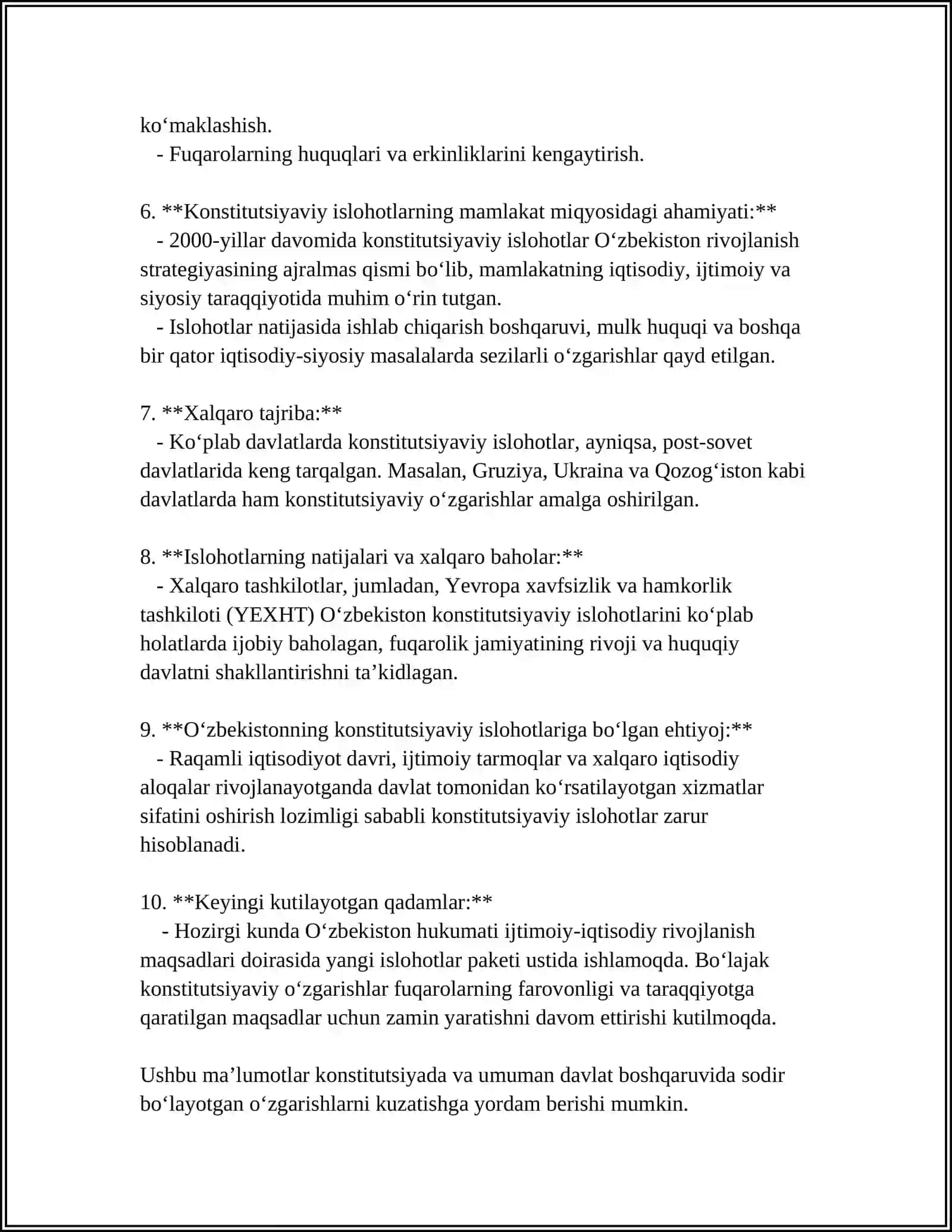 MUSTAQILLIK YILLARIDA DAVLAT BOSHQARUVI TIZIMIDA AMALGA OSHIRILGAN ISLOXOTLAR 4