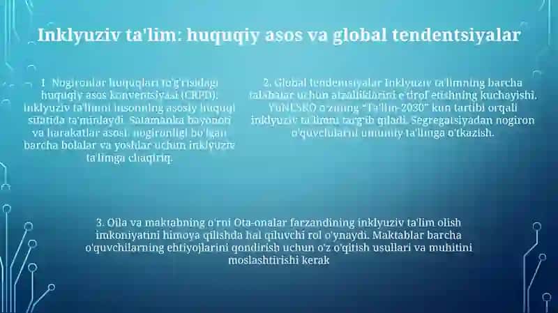 UmumtaʼLim Maktabi Yoki Maktabgacha Tashkilotda Inklyuziv TaʼLim Sharoitida OʻQishga Moslashishida Oila Va Maktabning OʻRni 4