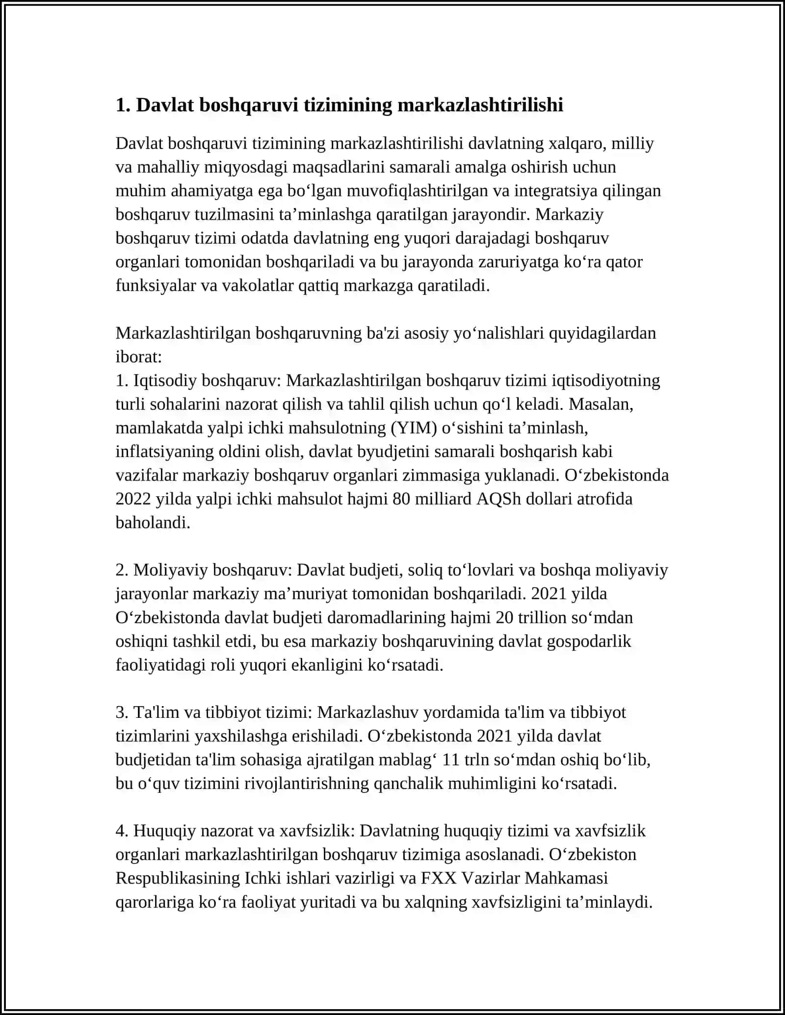 MUSTAQILLIK YILLARIDA DAVLAT BOSHQARUVI TIZIMIDA QILINGAN ISLOHOTLAR 4