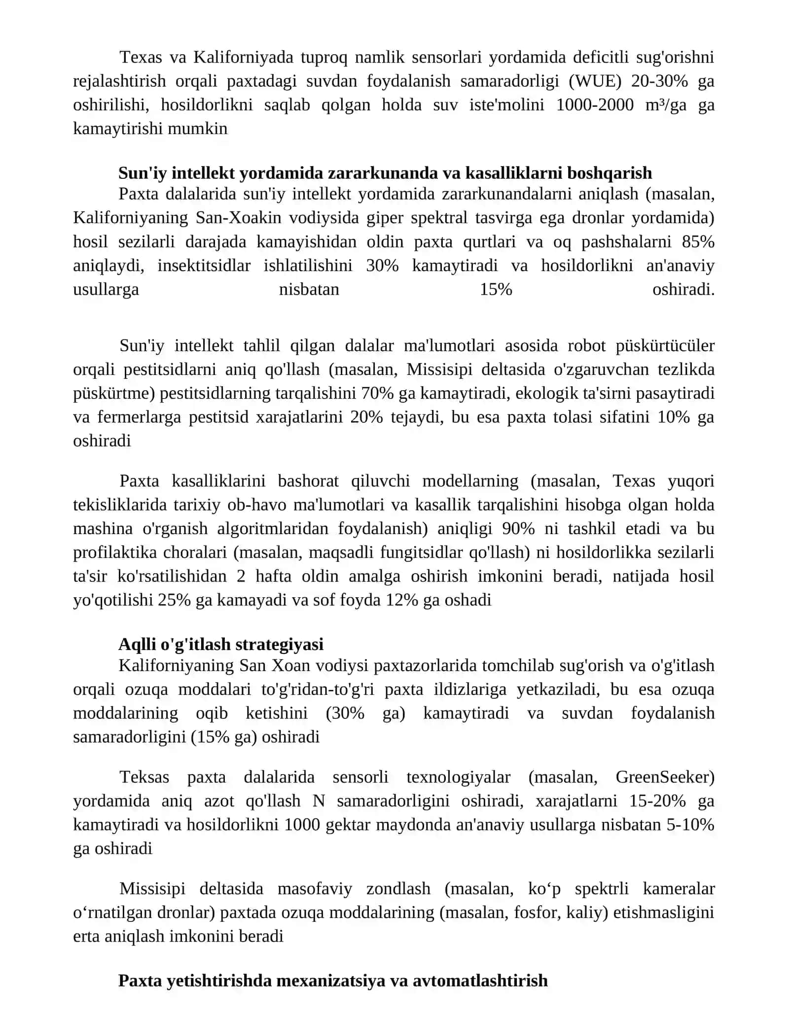 Xaydash chokma xosil qilish texnologiyalari qo'lanishi 4