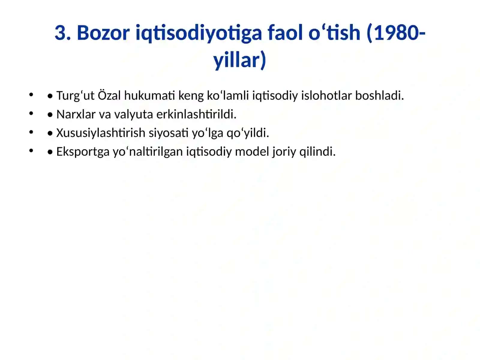 Turkiya iqtisodiy islohotlari 4