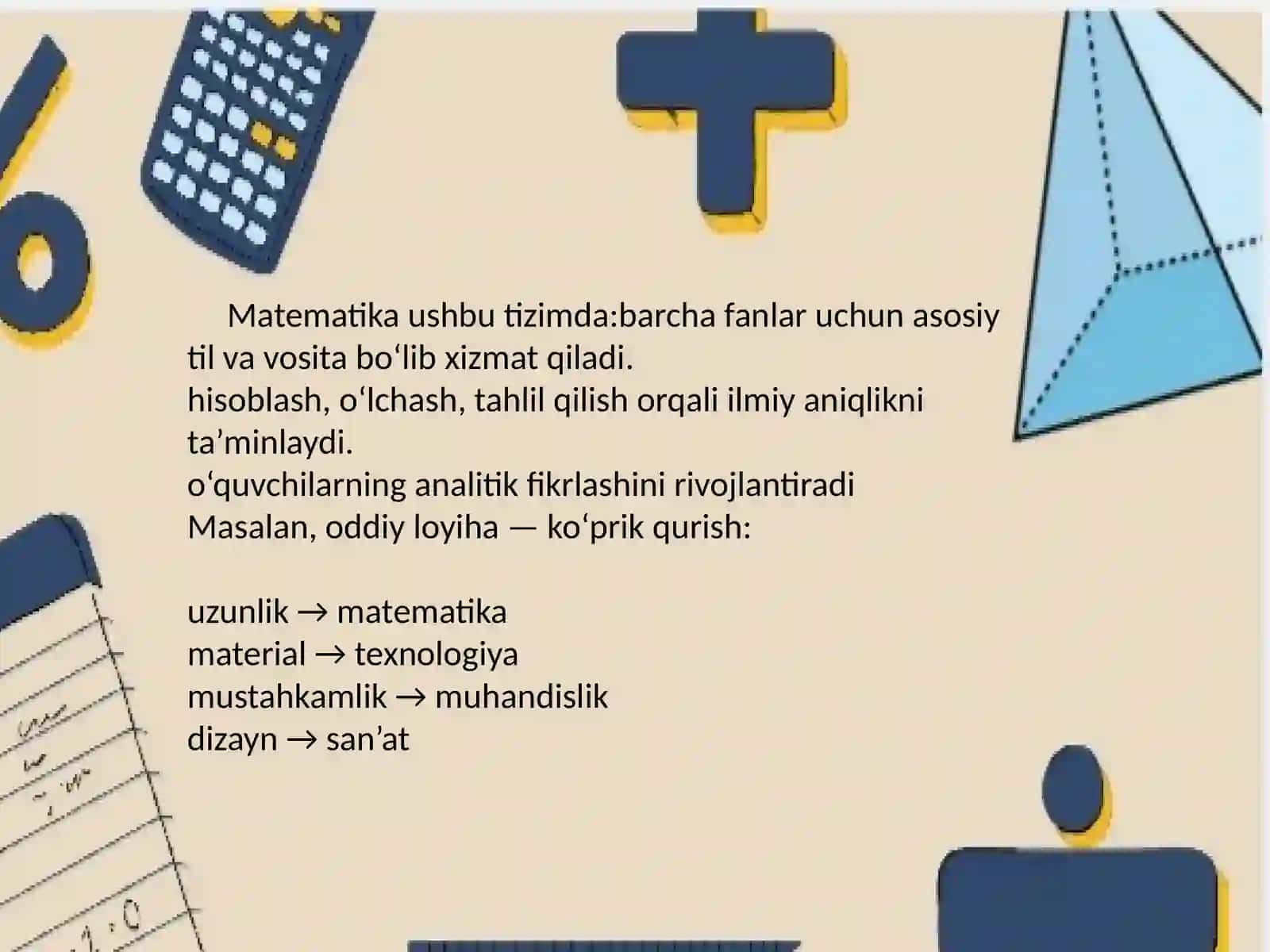 STEAM texnologiyasida MATH va uning o‘ziga xos xususiyatlari 4