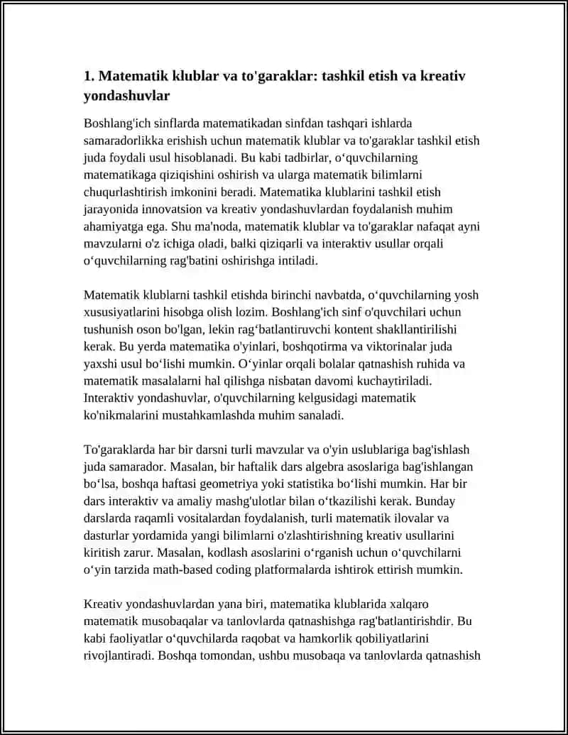 Matematik klublar va to'garaklar 4