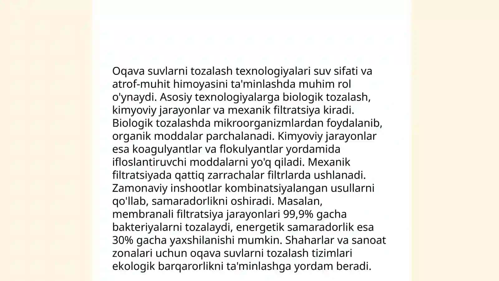 Ion almashinuv usulida to'qimachilik korxonalarining oqava suvlarini tozalash 4