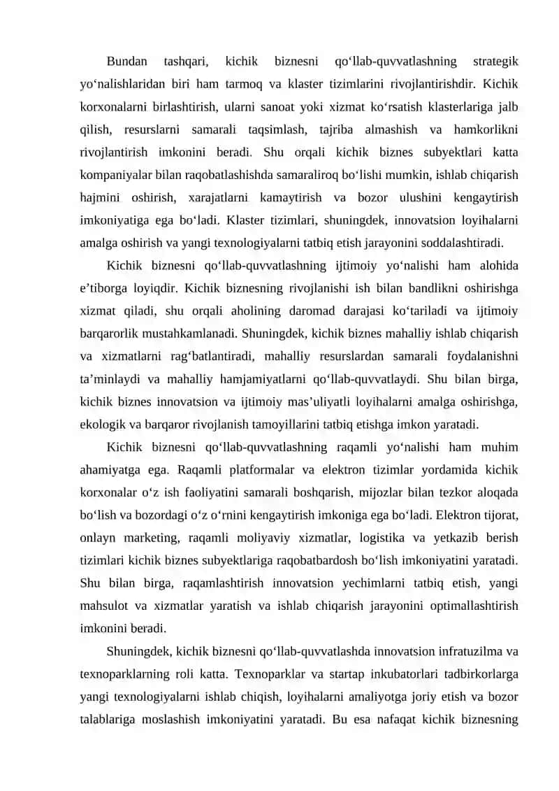 Kichik biznes va tadbirkorlikning qo‘llab quvvatlashning makroiqtisodiy asoslari 4