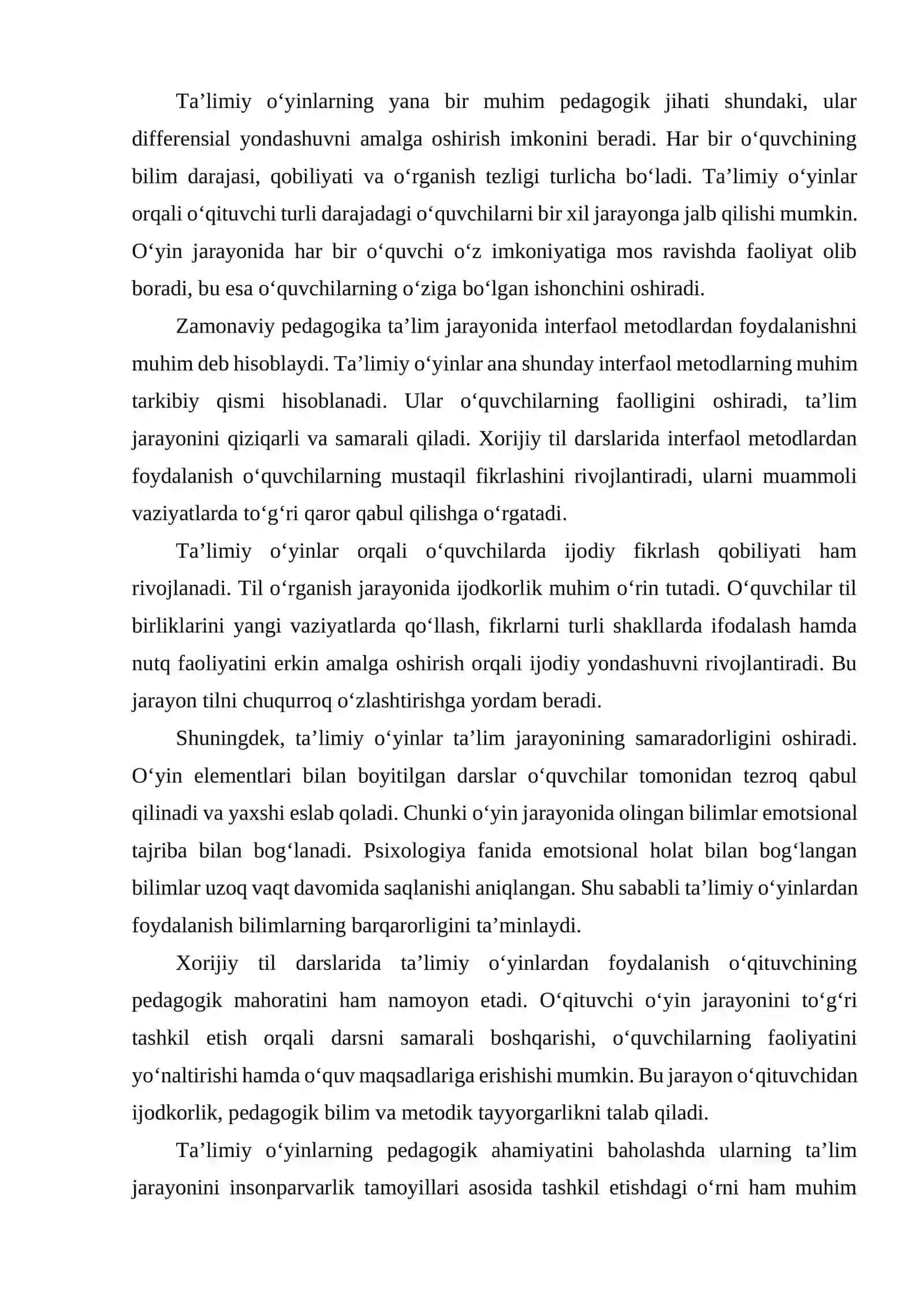 XORIJIY TILLARNI TA’LIMIY O’YINLAR YORDAMIDA O’QITISH METODIKASI 4