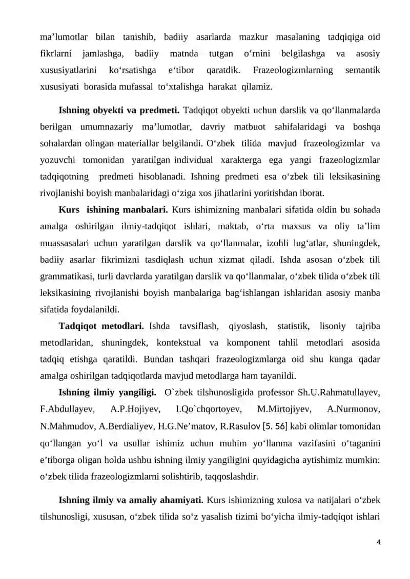 O‘ZBEK TILI FRAZEOLOGIYASI ILMINING SHAKLLANISHI VA TAKOMILLASHIVI 4