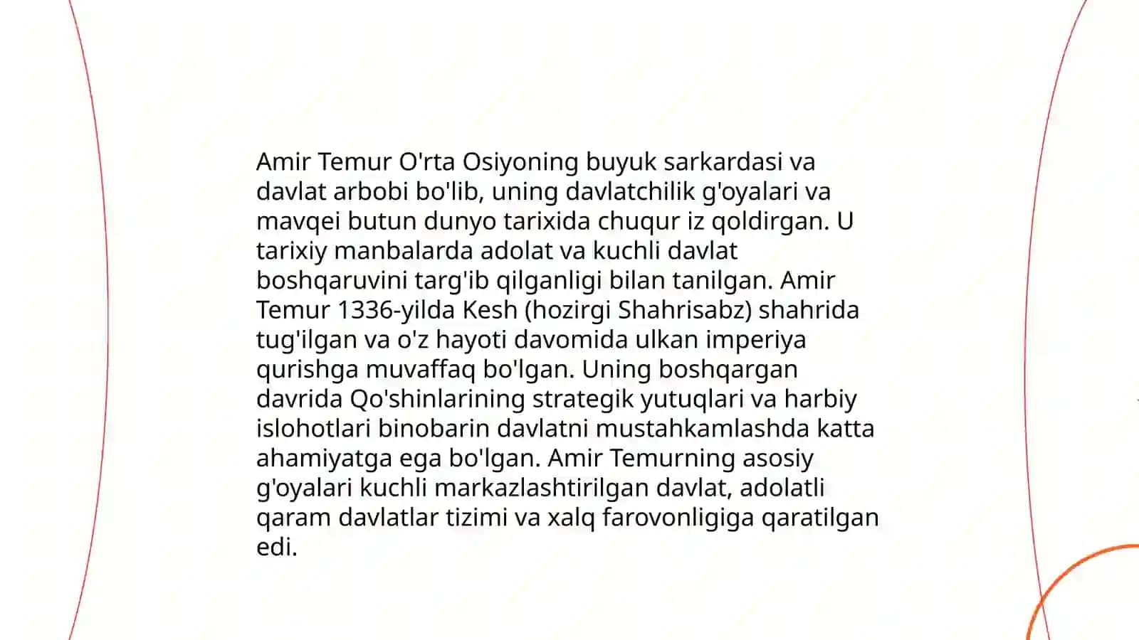 Amir-Temur buyuk davlat arbobi mavzusida taqdimot tayyorlash 4