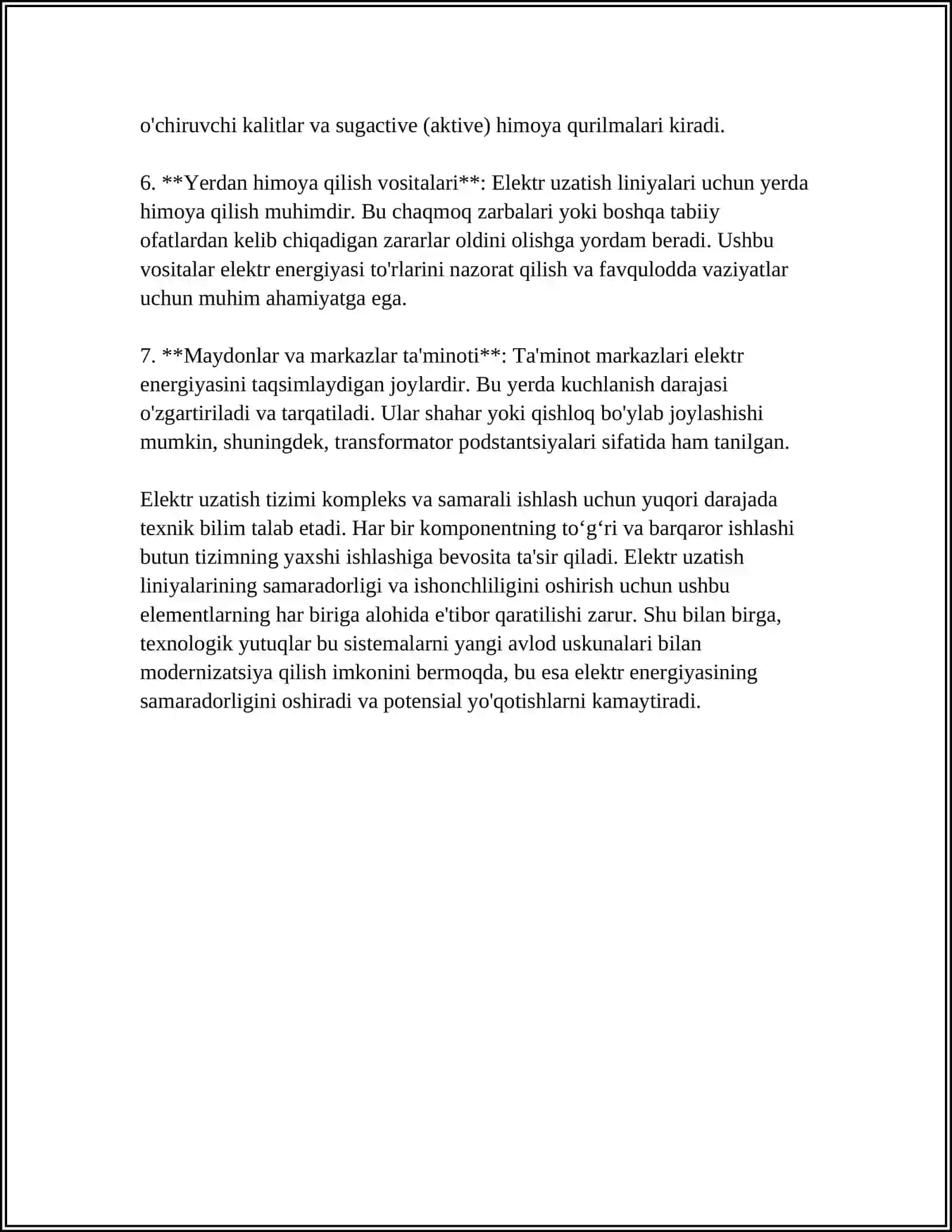 ELEKTR UZATISH LINIYALARINING TUZILISHI 4