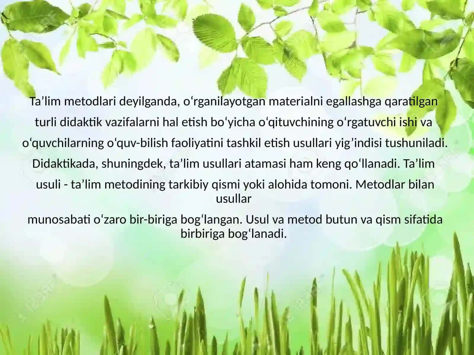 O‘qitish metodida ta‘limiy metodlardan foydalanish 4