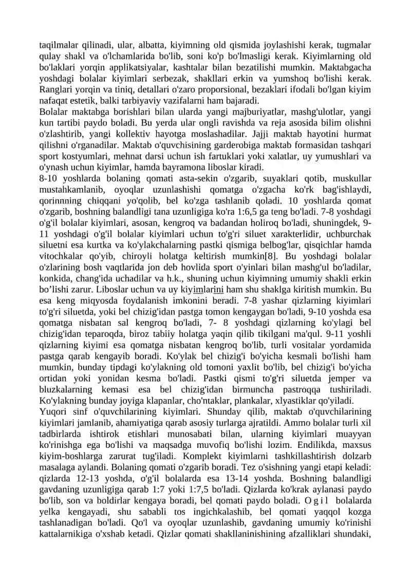 Bolalar kiyimini tikish texnalogiyasi 4