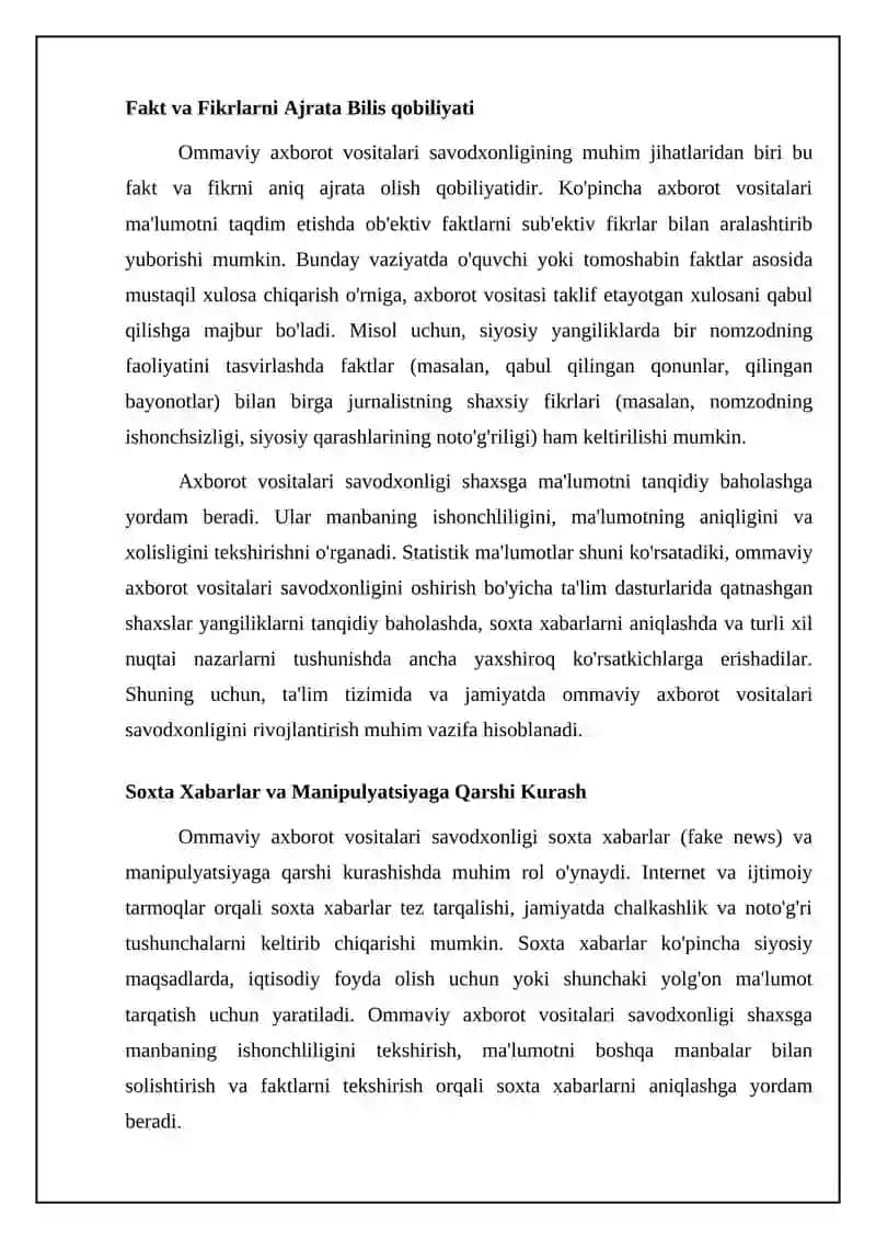 Ommaviy axborot vositalari savodxonligi: Nima uchun bu muhim? 4
