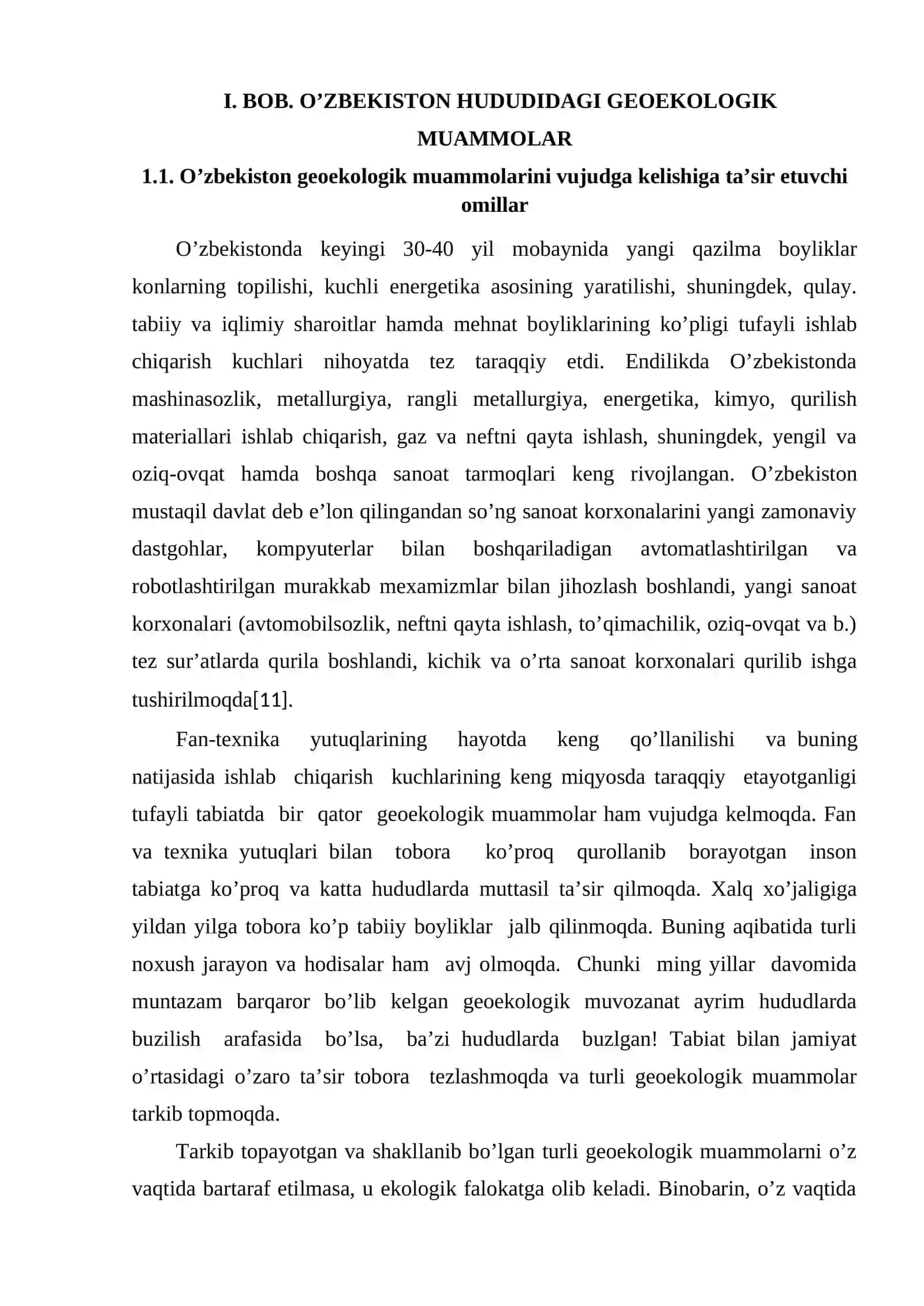 O’ZBEKISTONNING GEOEKOLOGIK MUAMMOLARI kurs ishi 4