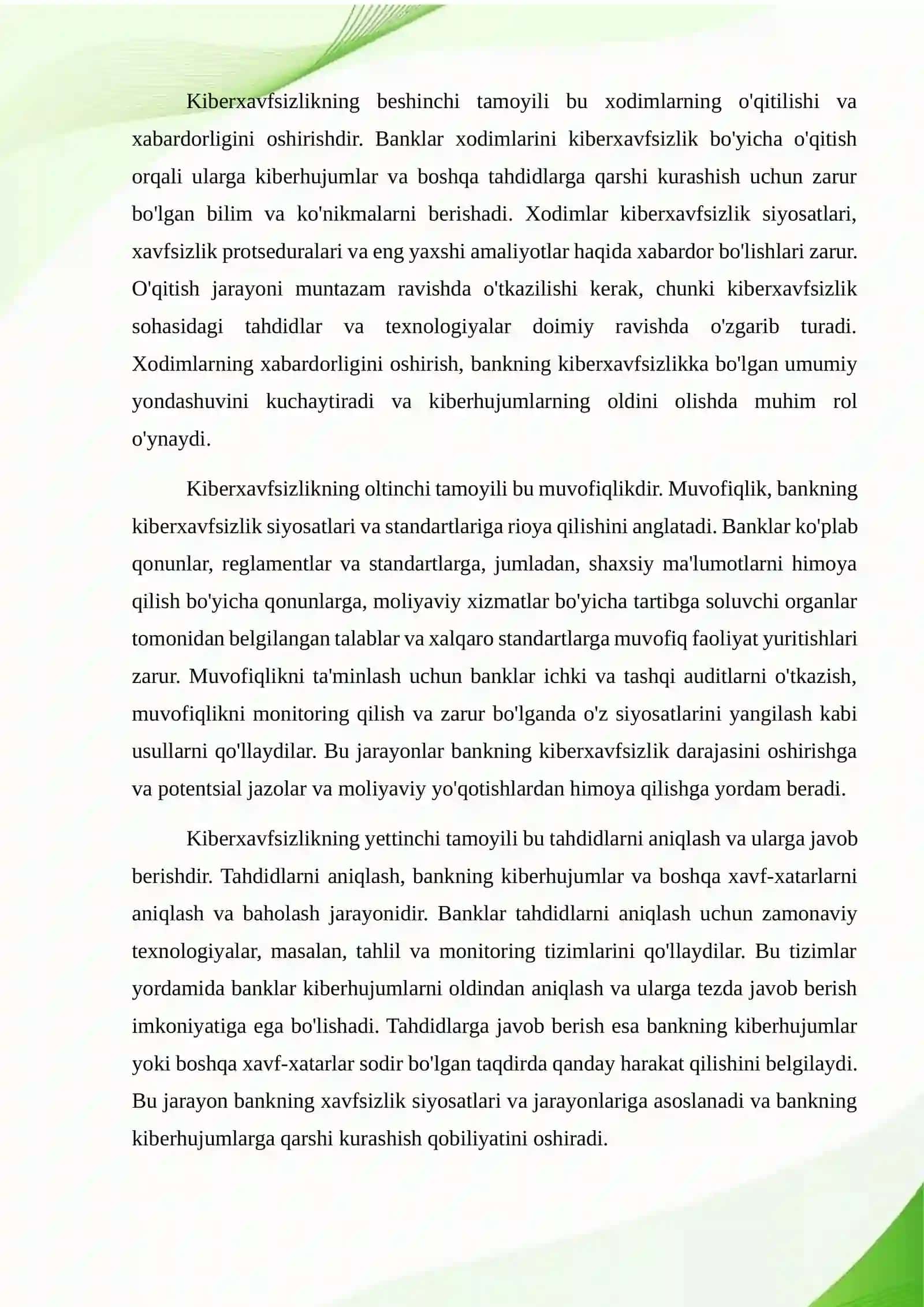 Banklarda kiberxavfsizlik va moliyaviy ma'lumotlarni himoya qilish 4