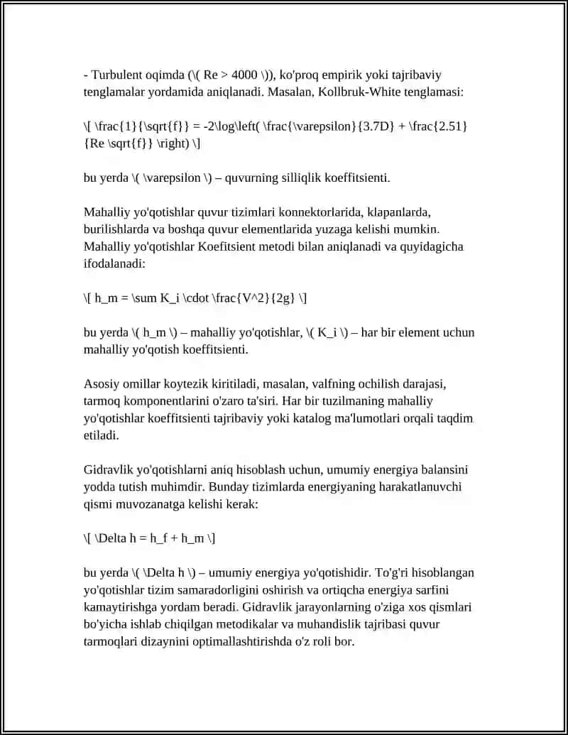 QUVURLARDAGI GIDRAVLIK QARSHILIKLAR 4