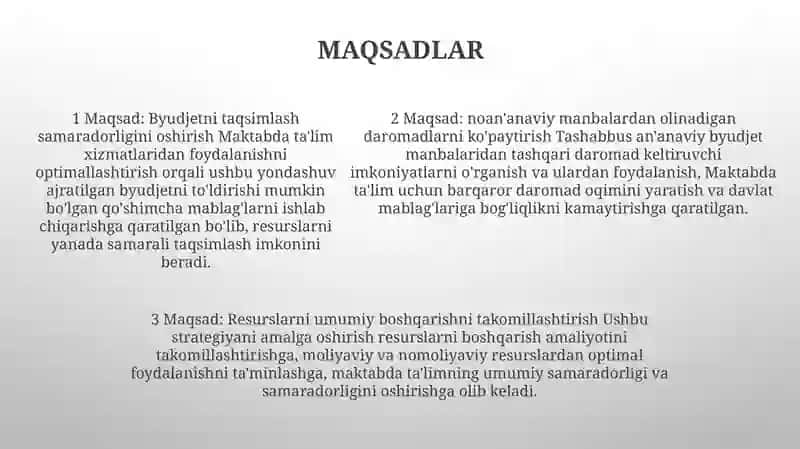 Maktabda Ta'lim Xizmatlarini Yo'Lga Qo'Yish Orqali Budjetdan Tashqari Mablag'Lar Ishlab Topish Samaradorligini Oshirish 4