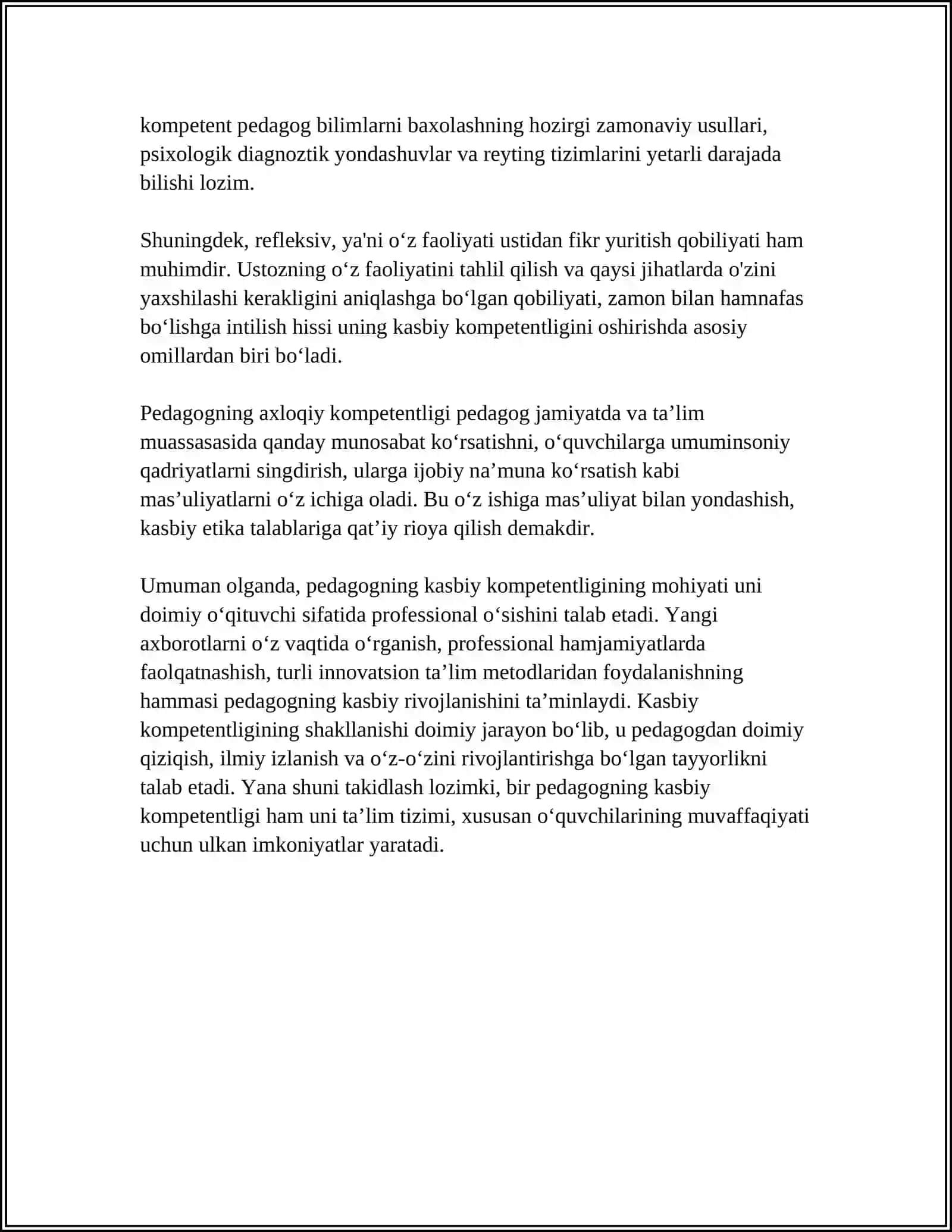 PEDAGOGNING KASBIY KOMPETENTLIGINING TUZILISHI VA MAZMUNI 4