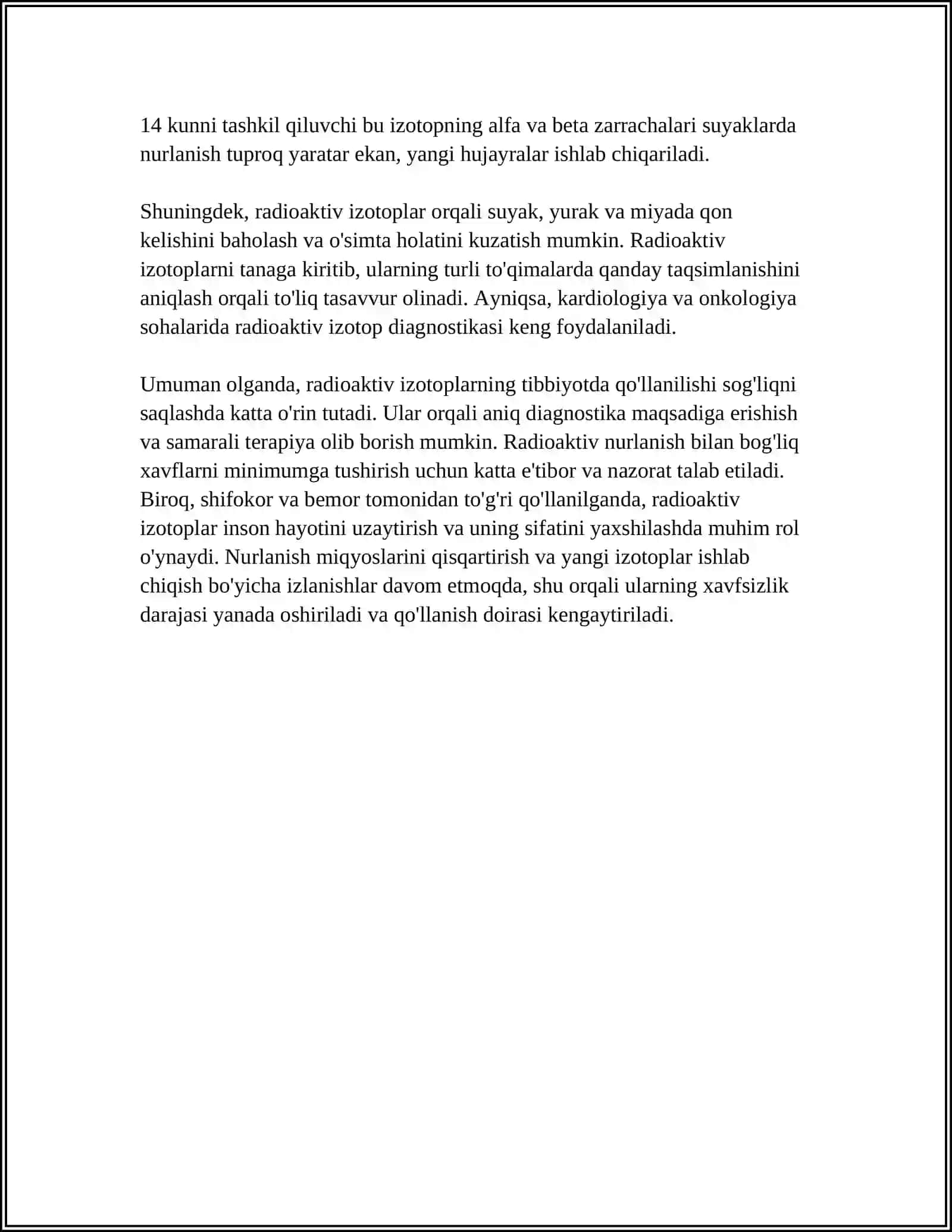 Oʻzbekistonda radioaktiv elementlardan foydalanish 4