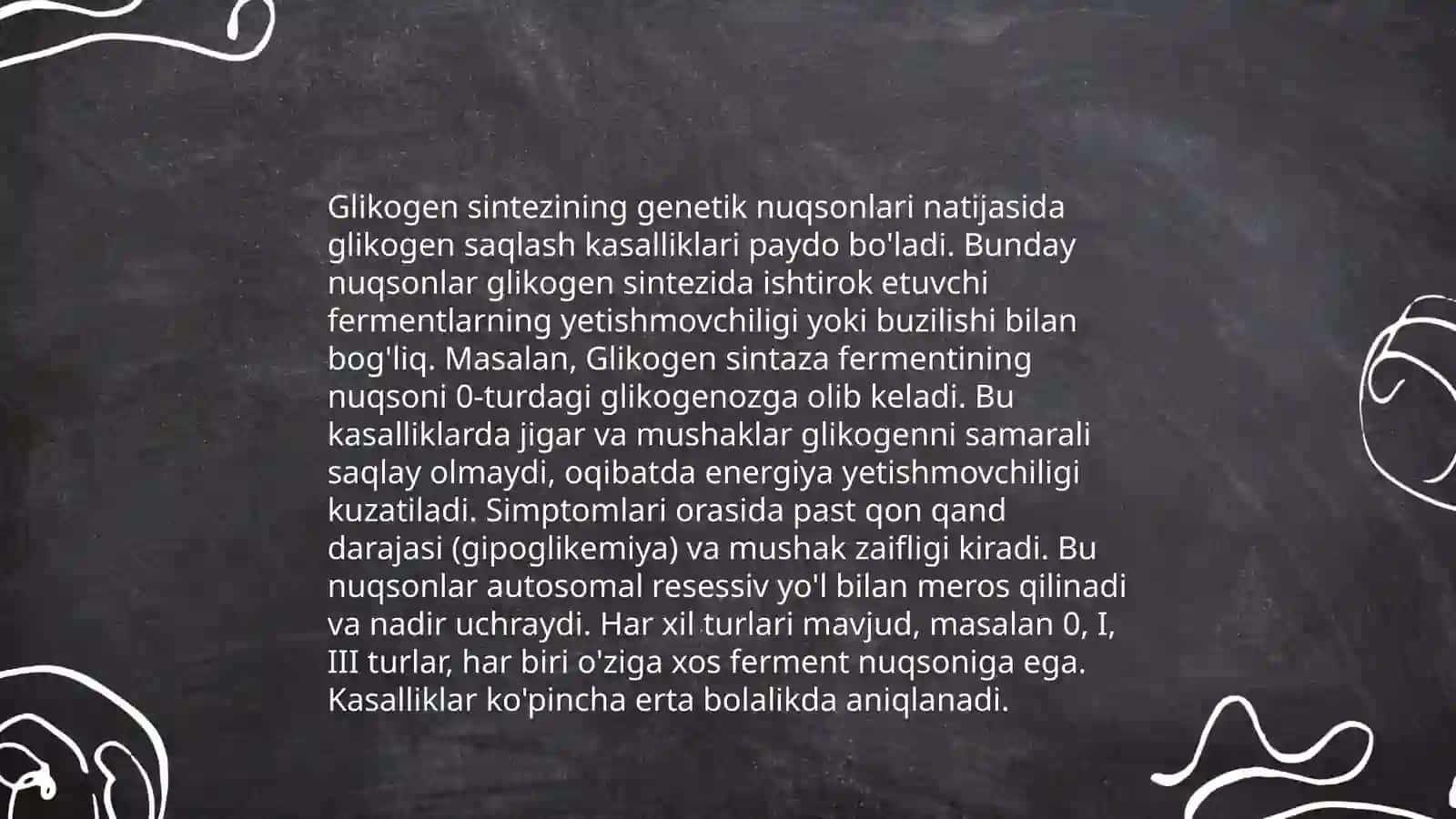 Genetik kasallik. Glikogenoz 4